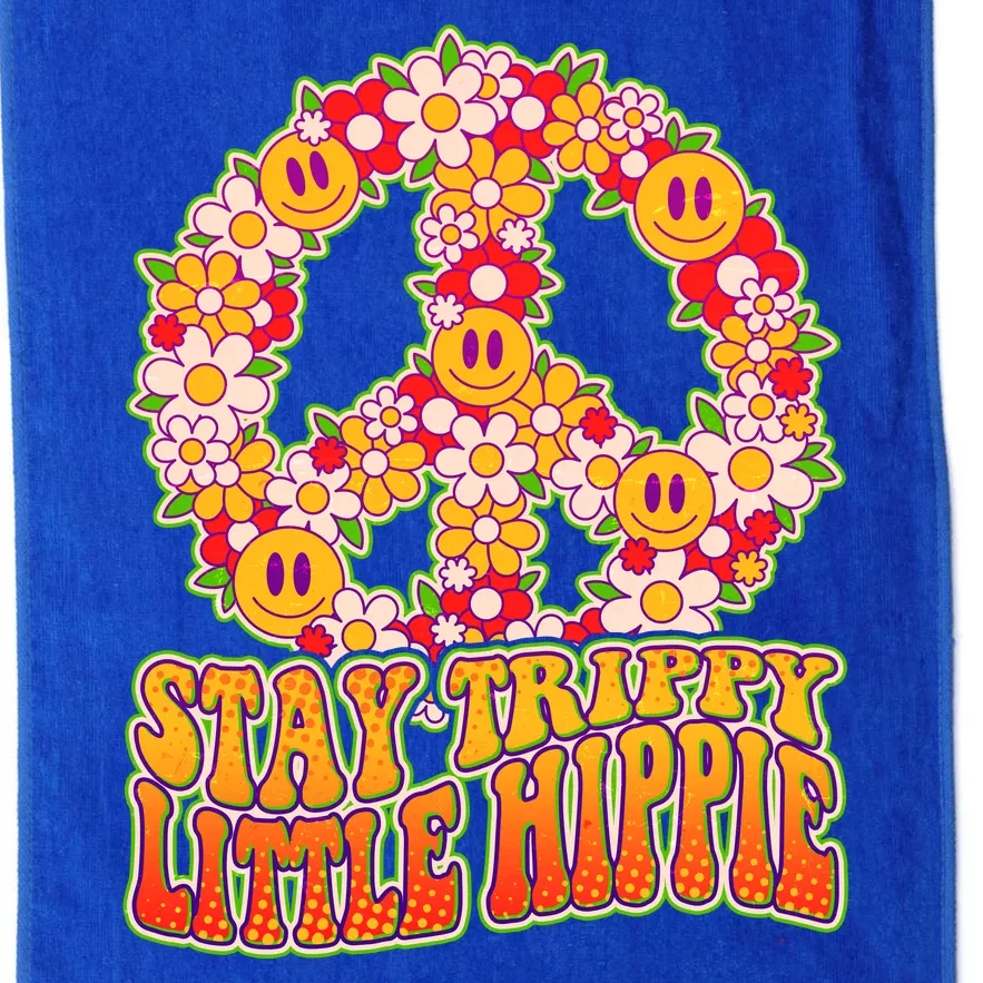 Funny Retro Sixties 60's Stay Trippy Little Hippie Peace Platinum Collection Golf Towel