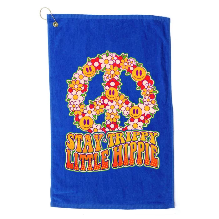 Funny Retro Sixties 60's Stay Trippy Little Hippie Peace Platinum Collection Golf Towel