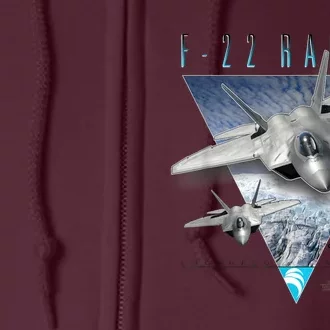 F22 Raptor Stealth Air Superiority Fighter Full Zip Hoodie