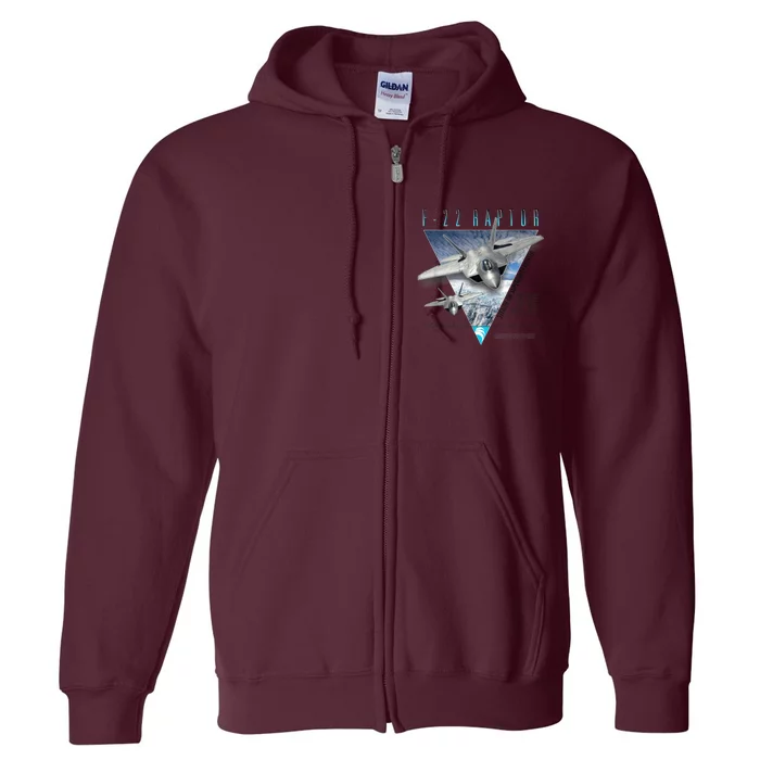 F22 Raptor Stealth Air Superiority Fighter Full Zip Hoodie