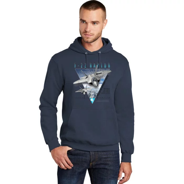 F22 Raptor Stealth Air Superiority Fighter Tall Hoodie