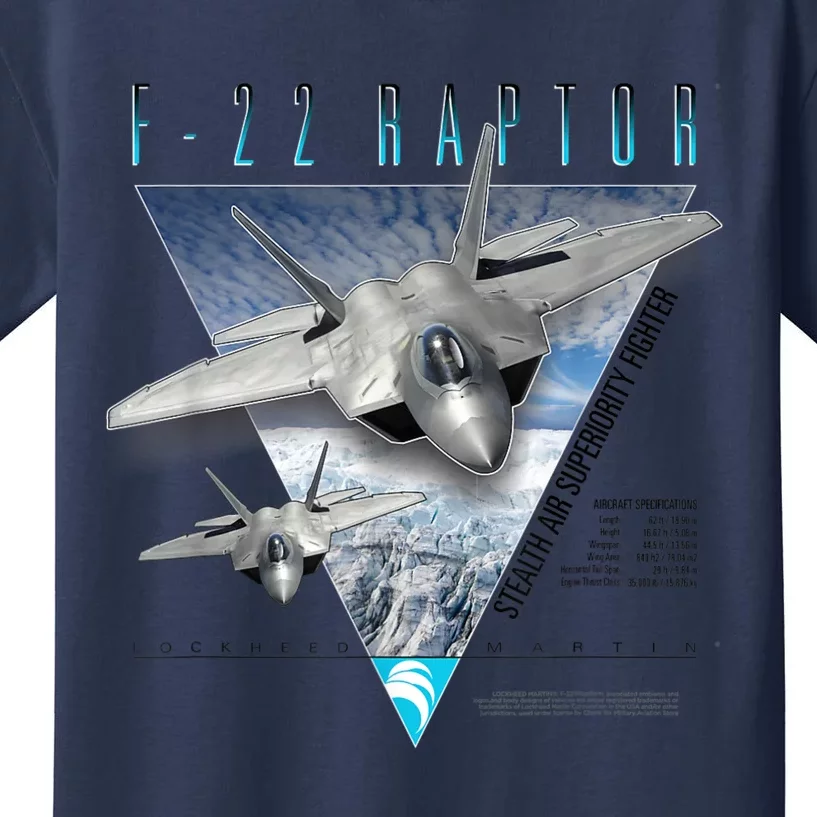 F22 Raptor Stealth Air Superiority Fighter Kids T-Shirt