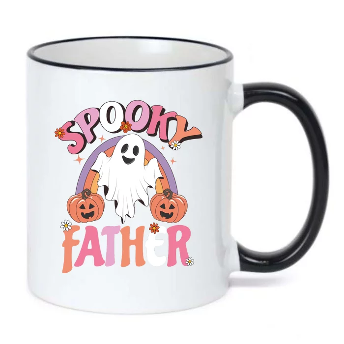 Family Retro Spooky Father Groovy Retro Halloween Ghost Costume Gift Black Color Changing Mug