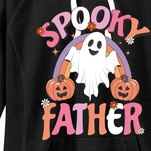 Family Retro Spooky Father Groovy Retro Halloween Ghost Costume Gift Women's Fleece Hoodie