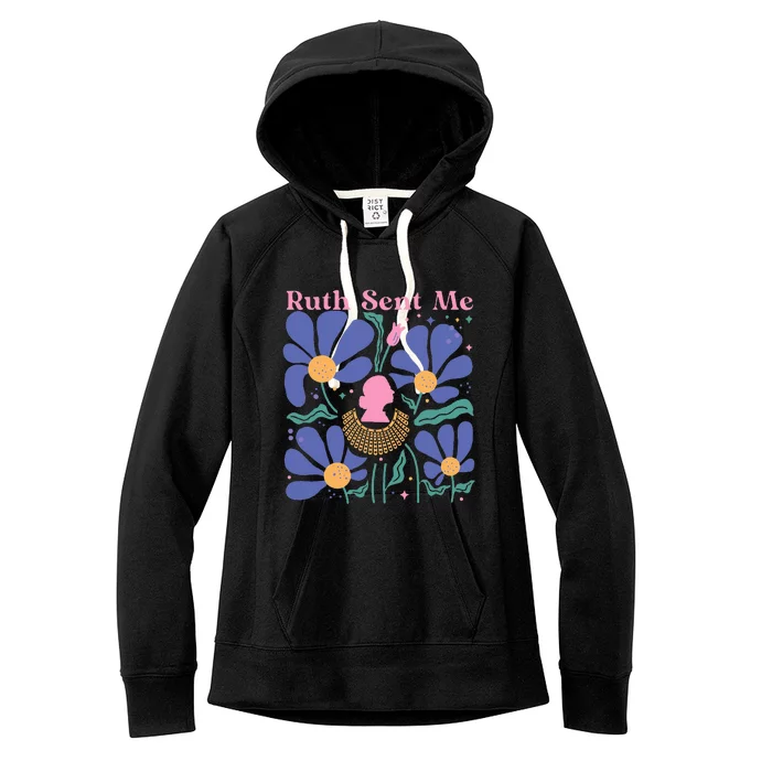 Floral Ruth Sent Me Feminist Gifts Women I Dissent Women's Fleece Hoodie