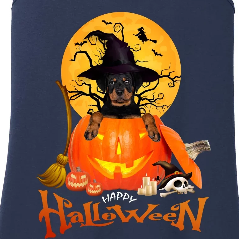 Funny Rottweiler Spooky Halloween Ladies Essential Tank