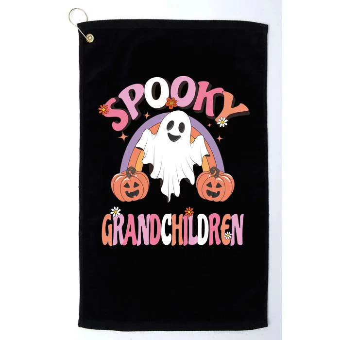 Family Retro Spooky Grandchildren Groovy Retro Halloween Ghost Costume Gift Platinum Collection Golf Towel