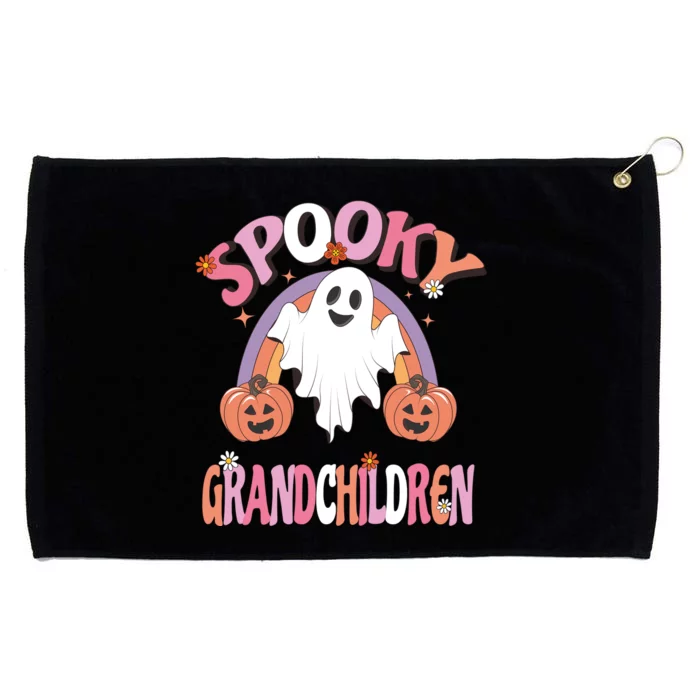 Family Retro Spooky Grandchildren Groovy Retro Halloween Ghost Costume Gift Grommeted Golf Towel