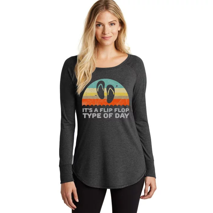 Funny Retro Style Its A Flip Flop Type Of Day Women's Perfect Tri Tunic Long Sleeve Shirt