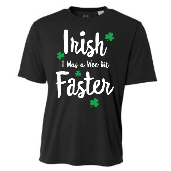 Funny Running St Paddys Day Irish I Was A Wee Bit Faster Funny Gift Cooling Performance Crew T-Shirt