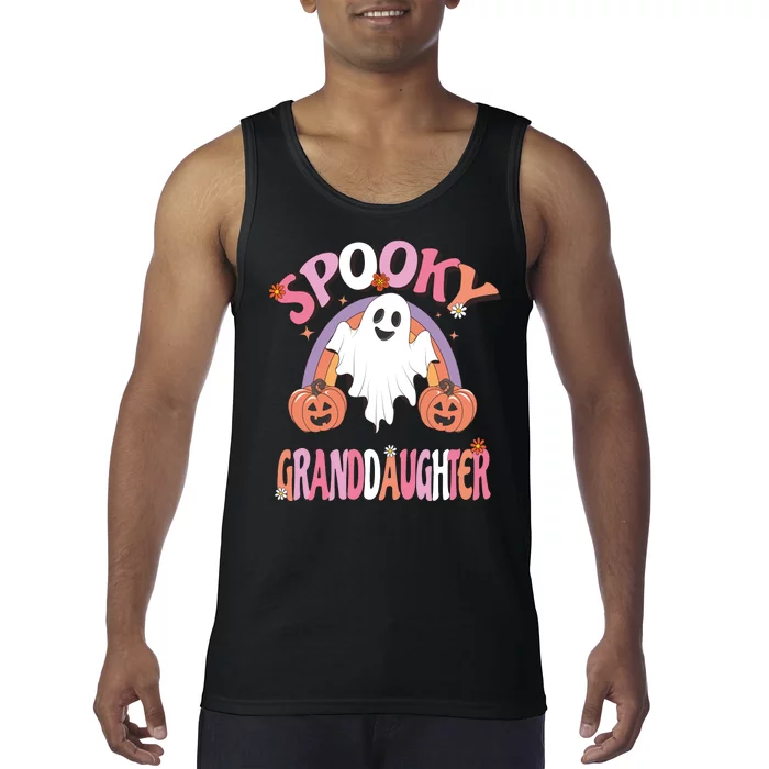 Family Retro Spooky Granddaughter Groovy Retro Halloween Ghost Costume Gift Tank Top