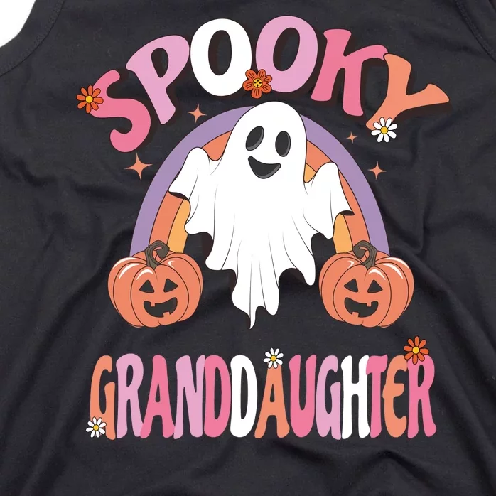 Family Retro Spooky Granddaughter Groovy Retro Halloween Ghost Costume Gift Tank Top