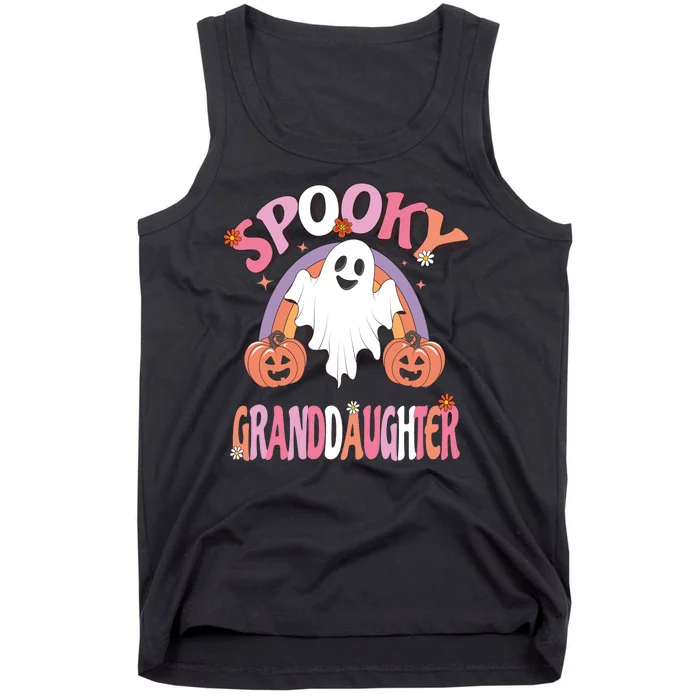 Family Retro Spooky Granddaughter Groovy Retro Halloween Ghost Costume Gift Tank Top