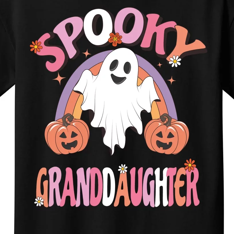 Family Retro Spooky Granddaughter Groovy Retro Halloween Ghost Costume Gift Kids T-Shirt