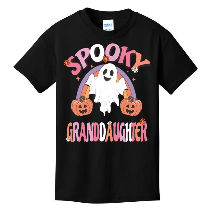 Family Retro Spooky Granddaughter Groovy Retro Halloween Ghost Costume Gift Kids T-Shirt