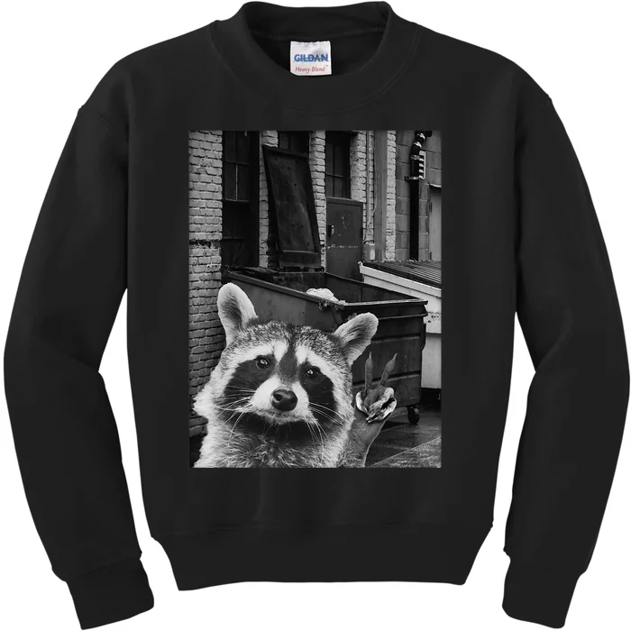 Funny Raccoon Selfie Raccoon Funny Raccoon Kids Sweatshirt