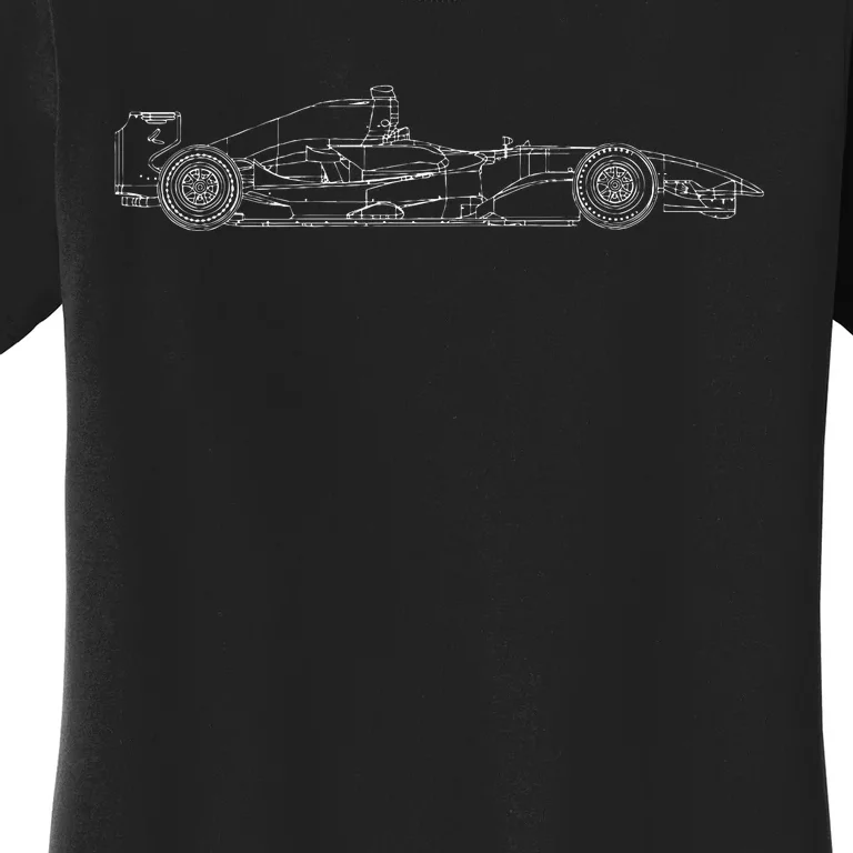 Formula Racecar Schematic Race Car Driver Formula Racing Women's T-Shirt