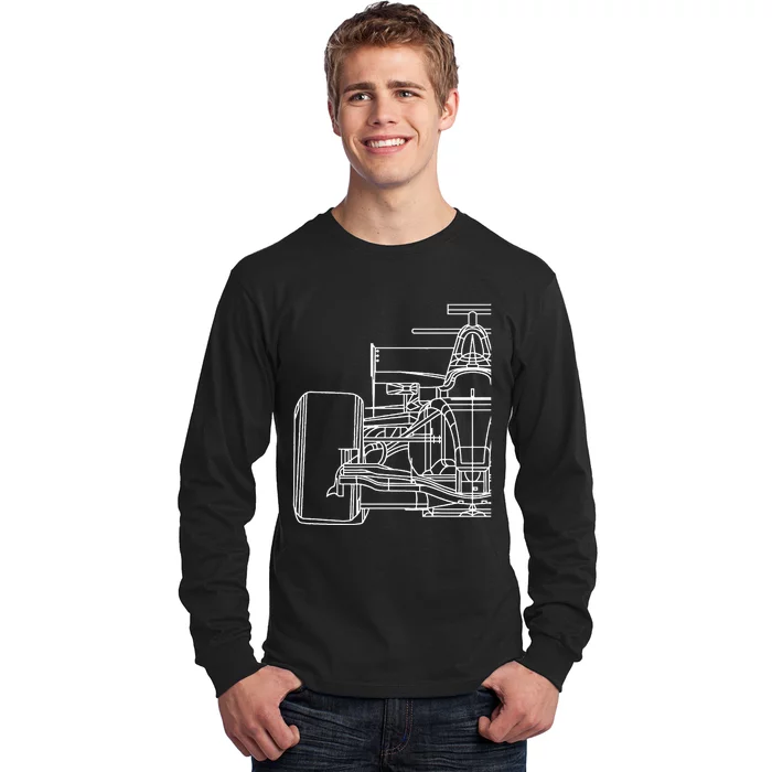 Formula Racecar Schematic Race Car Driver Formula Racing Long Sleeve Shirt