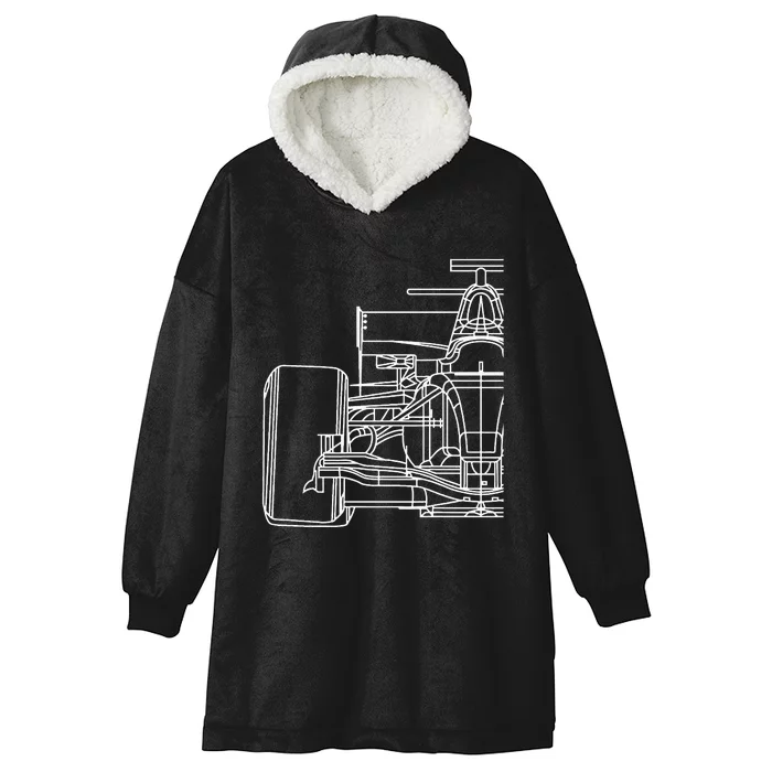 Formula Racecar Schematic Race Car Driver Formula Racing Hooded Wearable Blanket