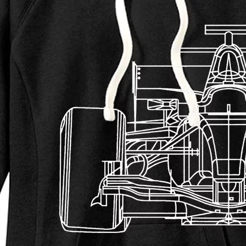 Formula Racecar Schematic Race Car Driver Formula Racing Women's Fleece Hoodie