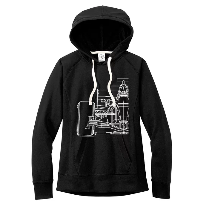 Formula Racecar Schematic Race Car Driver Formula Racing Women's Fleece Hoodie