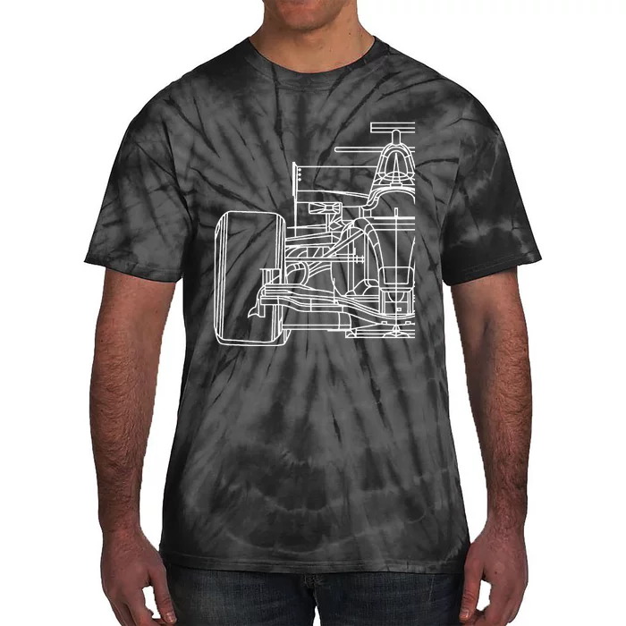 Formula Racecar Schematic Race Car Driver Formula Racing Tie-Dye T-Shirt