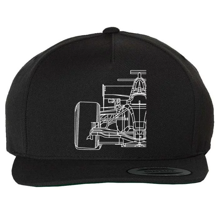 Formula Racecar Schematic Race Car Driver Formula Racing Wool Snapback Cap