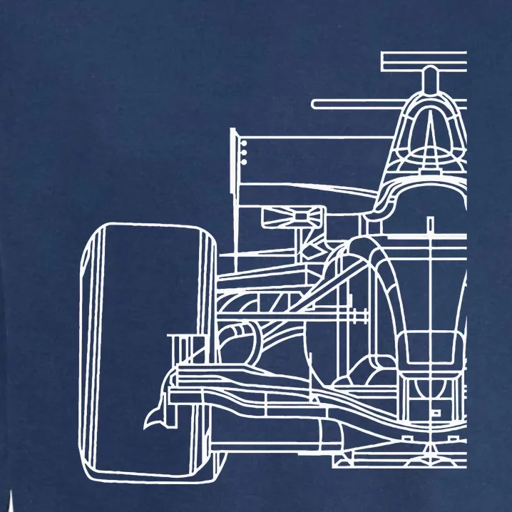 Formula Racecar Schematic Race Car Driver Formula Racing Garment-Dyed Sweatshirt