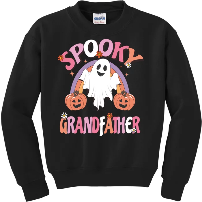 Family Retro Spooky Grandfather Groovy Retro Halloween Ghost Costume Gift Kids Sweatshirt