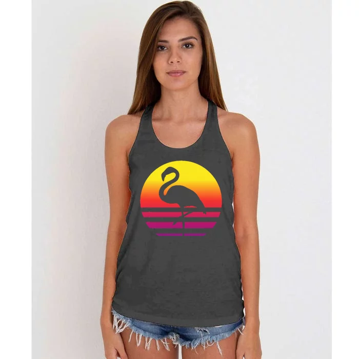 Flamingo Retro Style Vintage Women's Knotted Racerback Tank