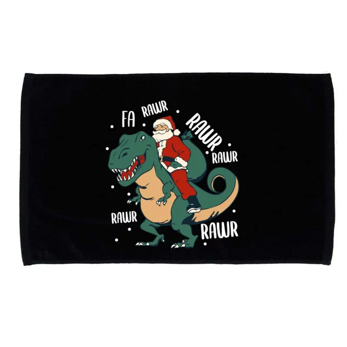 Fa Rawr – Santa On Trex Funny Christmas Merch Gift Microfiber Hand Towel