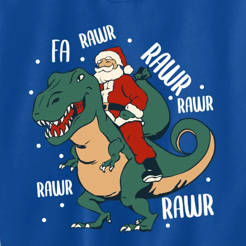 Fa Rawr – Santa On Trex Funny Christmas Merch Gift Kids Sweatshirt