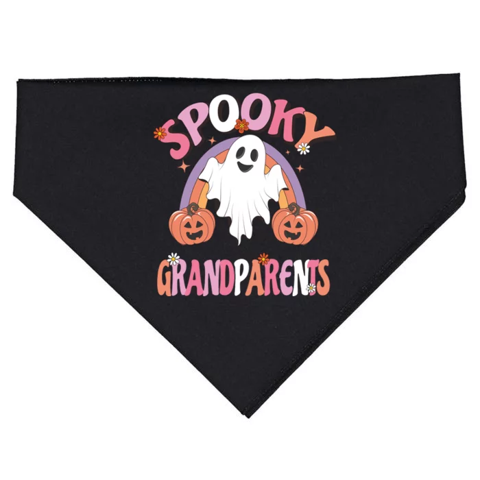 Family Retro Spook Grandparents Groovy Retro Halloween Ghost Costume Gift USA-Made Doggie Bandana