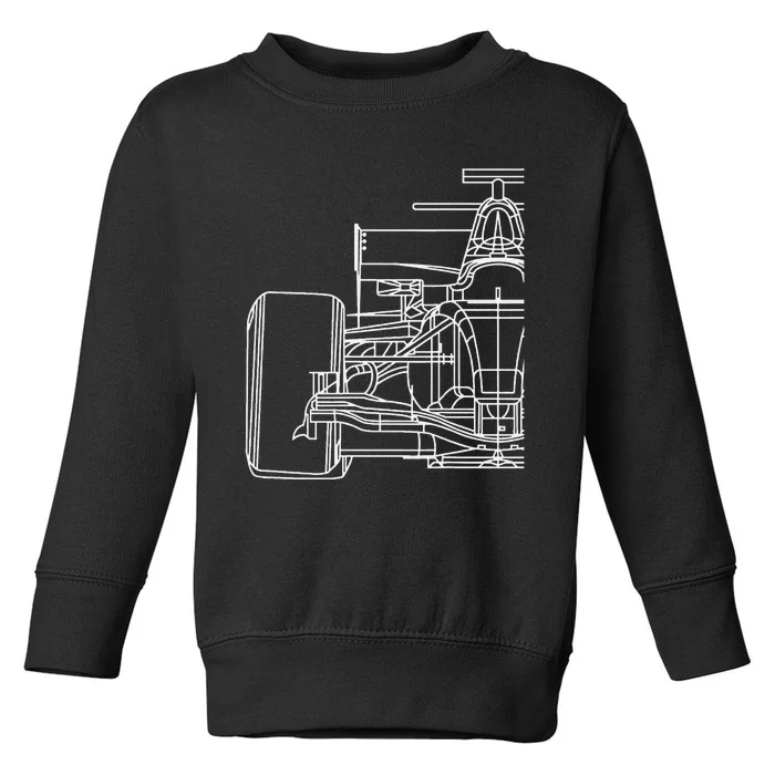 Formula Racecar Schematic Race Car Driver Formula Racing Toddler Sweatshirt