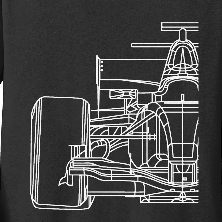 Formula Racecar Schematic Race Car Driver Formula Racing Kids Long Sleeve Shirt