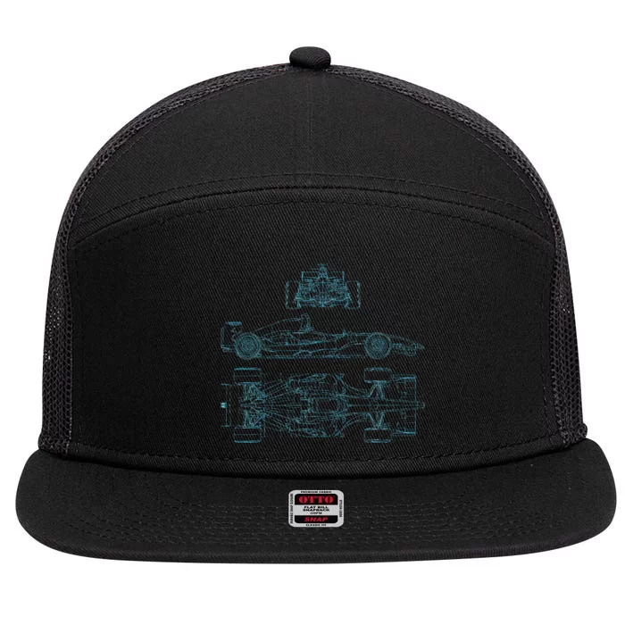 Formula Racecar Schematic Racing Formula Racecar Driver 7 Panel Mesh Trucker Snapback Hat