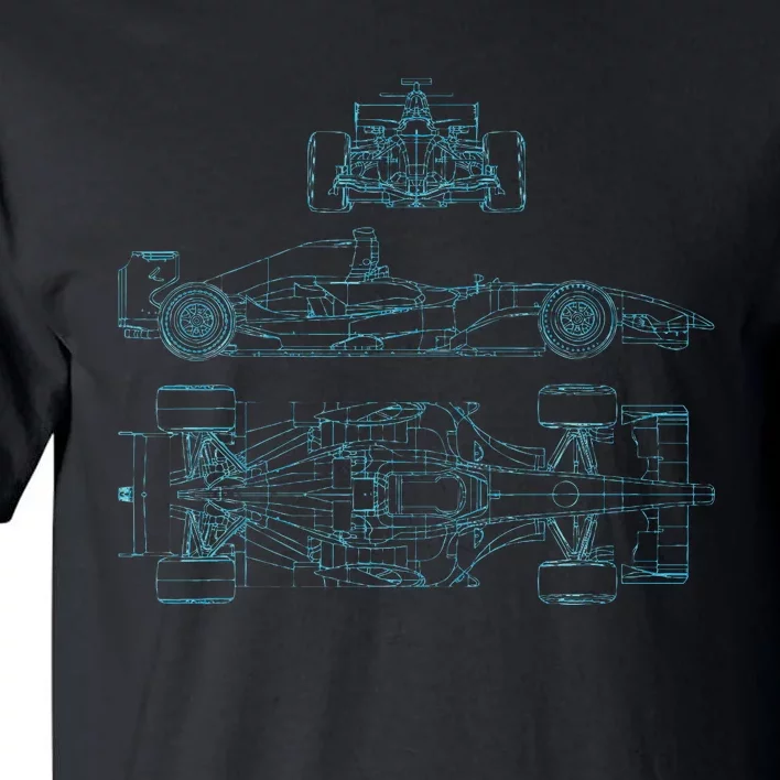 Formula Racecar Schematic Racing Formula Racecar Driver Tall T-Shirt