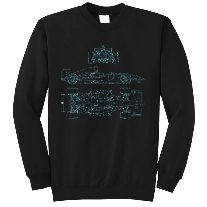 Formula Racecar Schematic Racing Formula Racecar Driver Tall Sweatshirt