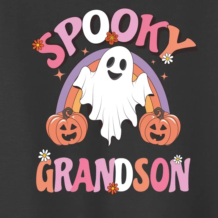 Family Retro Spook Grandson Groovy Retro Halloween Ghost Costume Gift Toddler T-Shirt