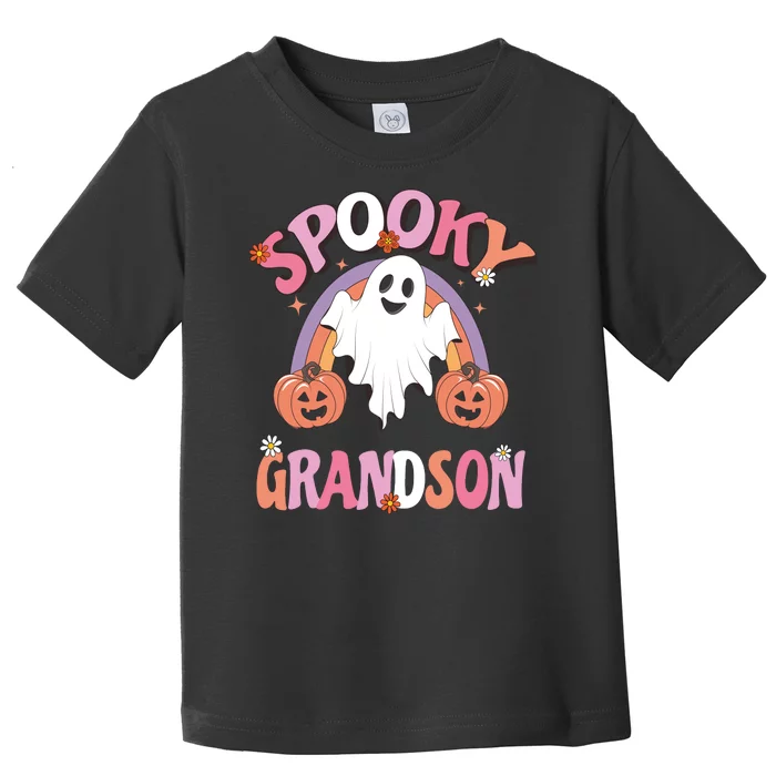 Family Retro Spook Grandson Groovy Retro Halloween Ghost Costume Gift Toddler T-Shirt