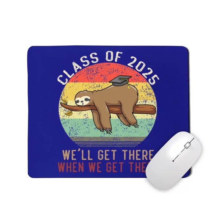 Funny Retro Senior Class Of 2025 Sloth Cap Graduation Gifts Mousepad