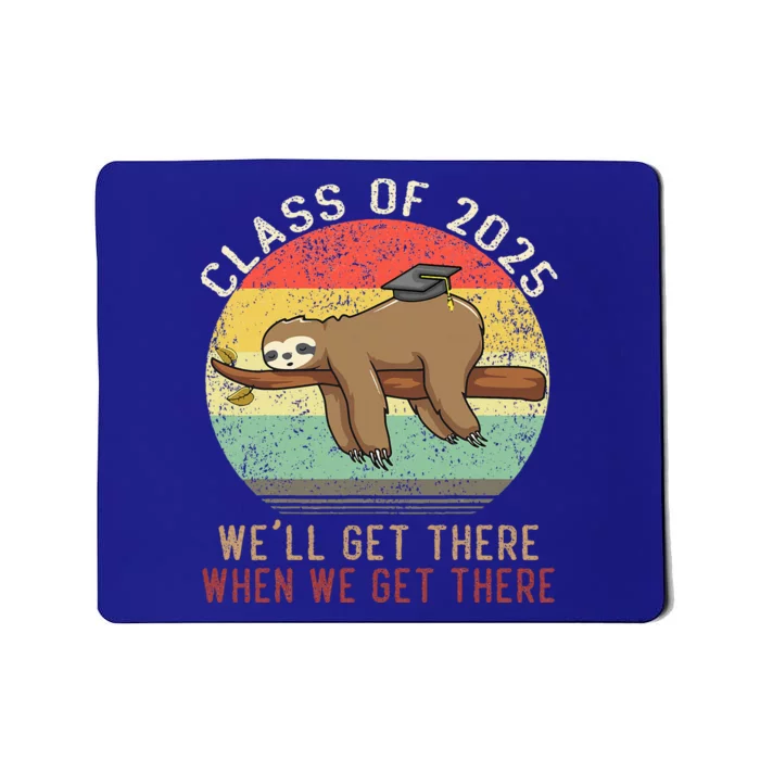 Funny Retro Senior Class Of 2025 Sloth Cap Graduation Gifts Mousepad