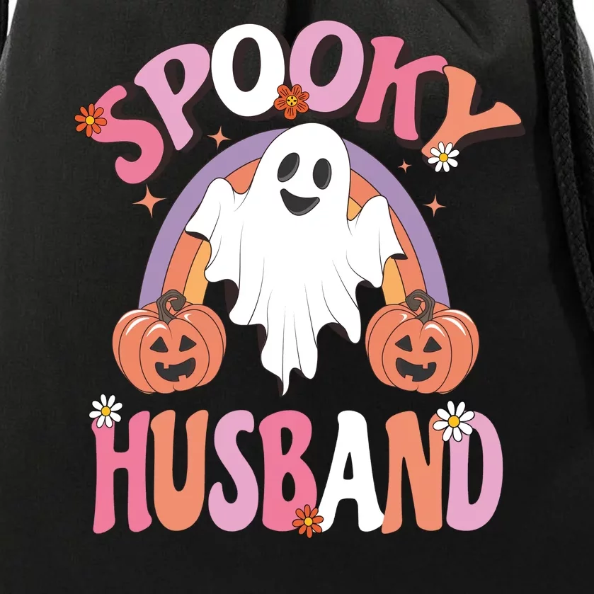 Family Retro Spook Husband Groovy Retro Halloween Ghost Costume Gift Drawstring Bag