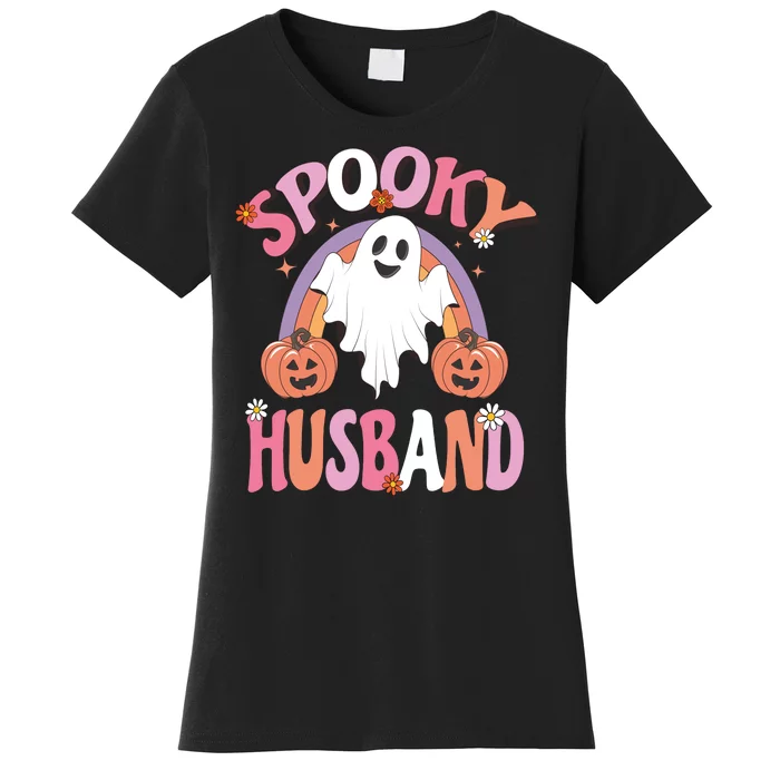 Family Retro Spook Husband Groovy Retro Halloween Ghost Costume Gift Women's T-Shirt