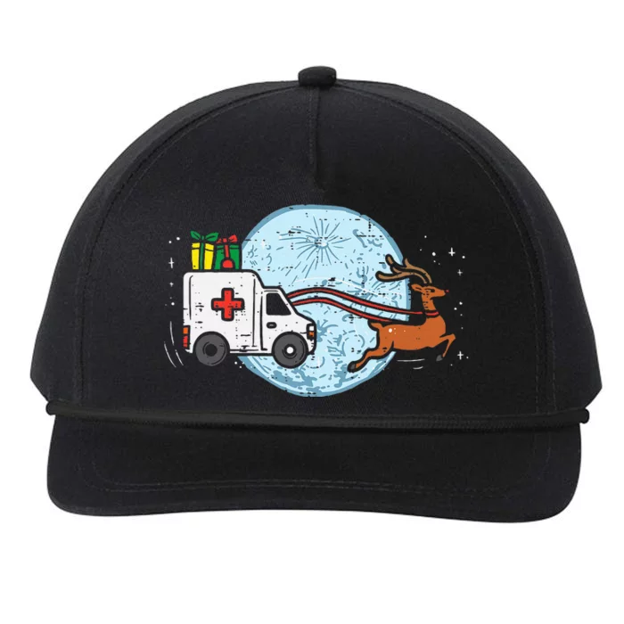 Festive Reindeer Scrub for Medical Professionals Snapback Five-Panel Rope Hat