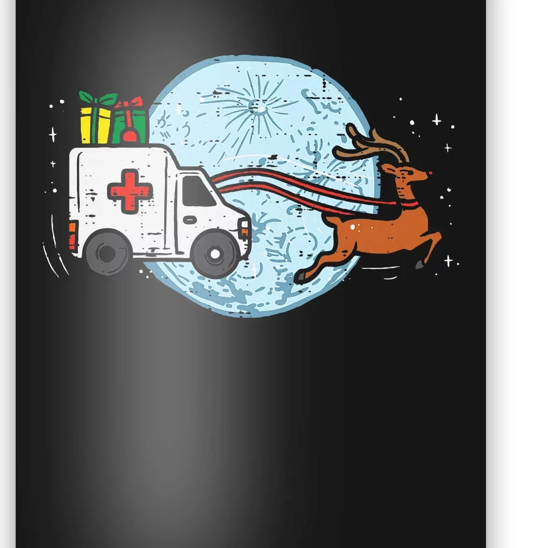 Festive Reindeer Scrub for Medical Professionals Poster