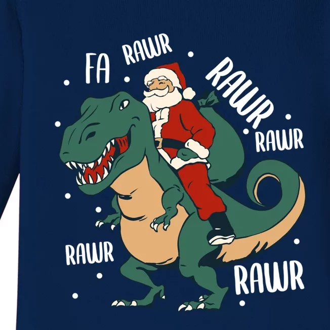 Fa Rawr – Santa On Tmeaningful Giftrex Meaningful Gift Funny Christmas Merch Gif Baby Long Sleeve Bodysuit