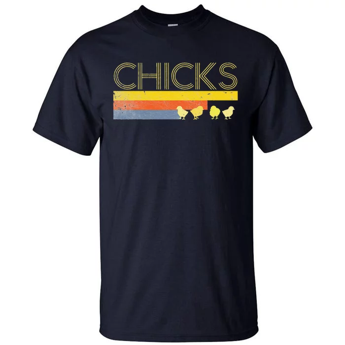 Funny Retro Striped Easter Chicks Chick Baby Chicken Tall T-Shirt