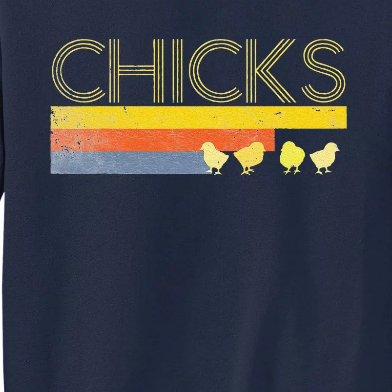 Funny Retro Striped Easter Chicks Chick Baby Chicken Tall Sweatshirt