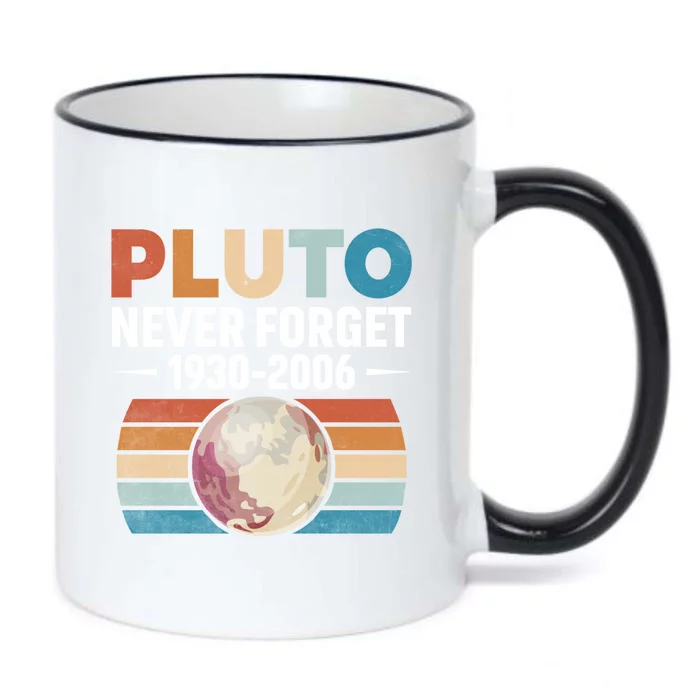 Funny Retro Space Science Never Forget Pluto Gift Black Color Changing Mug